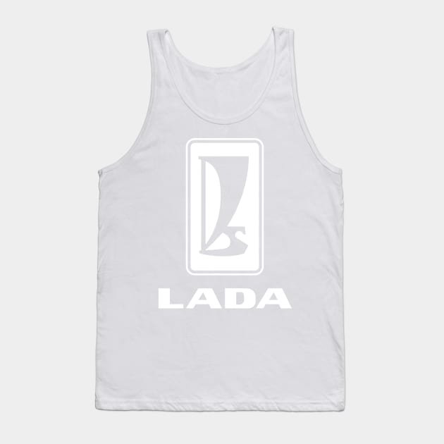 Lada logo 1980s (white) Tank Top by GetThatCar